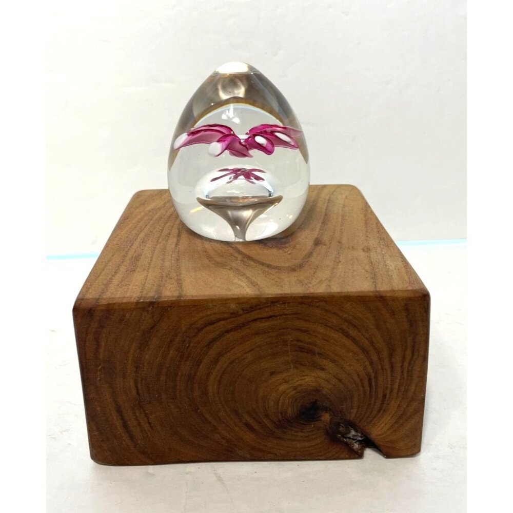 Vintage Marc S. Boutte Spirit Weight Paperweight Pink Artist Signed 3"H x 2.25"W